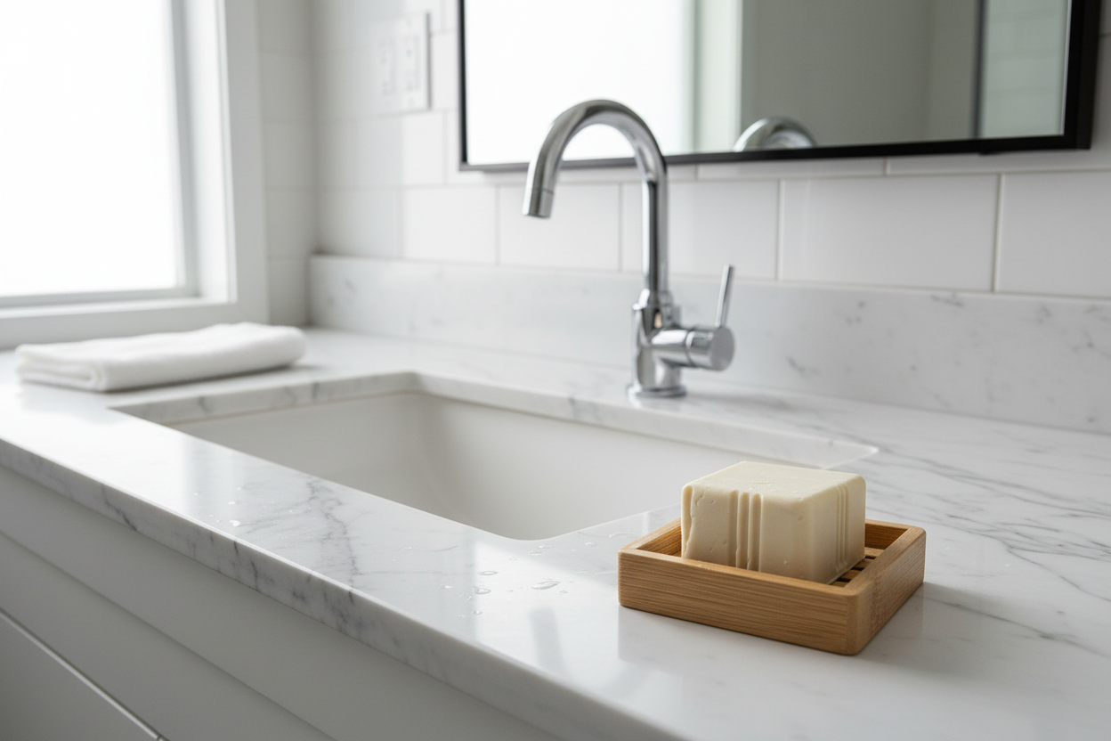 Bamboo Soap Dish - Sink Side